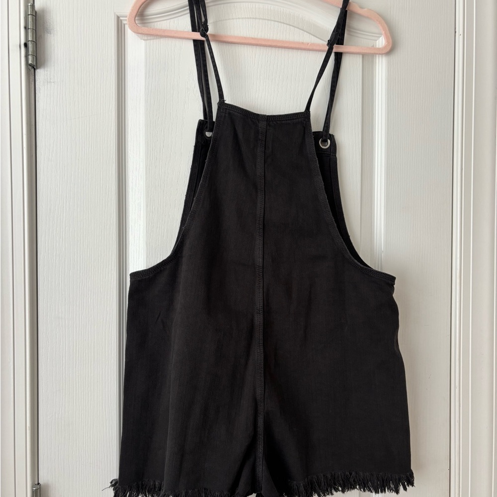 aerie Black Denim Overall romper - Picture 2 of 6
